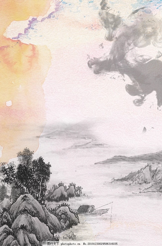 古风海报背景 中国风 中国风素材 中国风海报 中国风元素 中国风山水画