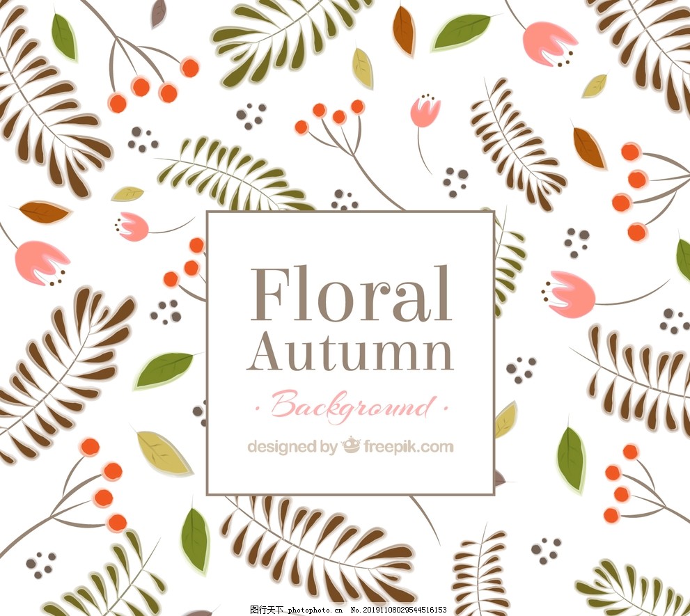 秋季背景有不同的植物图片 设计案例 广告设计 图行天下素材网