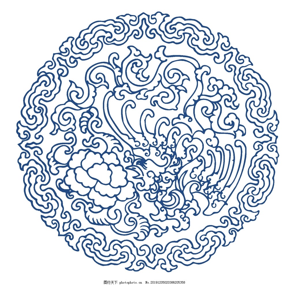 中国风青花瓷花纹图案图片 花边花纹 背景底纹 图行天下素材网
